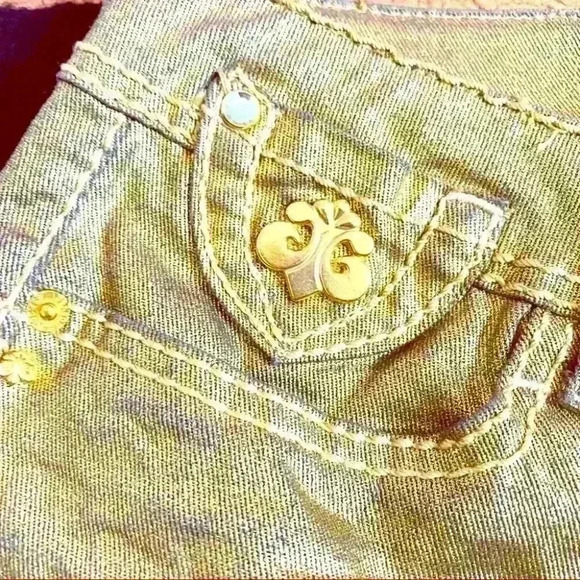 DERÉON by Beyoncé GOLD JEANS MID RISE DESIGNED BY  BEYONCÉ - Picture 4 of 16